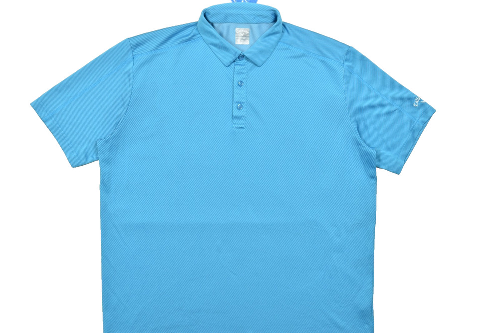 Callaway Opti-Dri Blue Striped Short Sleeve Golf Polo Shirt Mens XXL 2XL Stretch